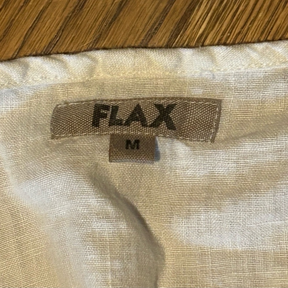 Flax White‎ V Neck Pullover Shirt Lagenlook Minimalist Quiet Luxury - Picture 9 of 11